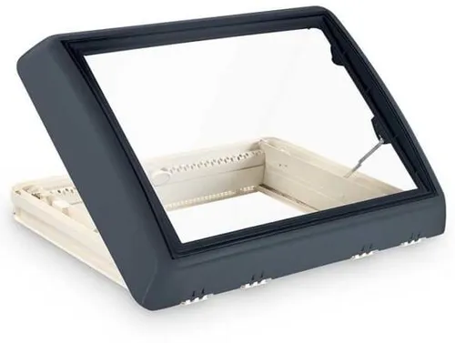 Dometic Midi Heki Style Dachhaube, 70x50cm, grau, Kurbel, o. Zwangsbelüftung
