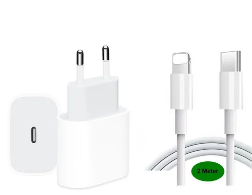 Ventarent Schnellladegerät USB C passt für iPhone 11, 12, 13, 14, Pro, X, Xs, Xr USB-Ladegerät (2,22 mA, Set, 2-tlg., 1x 20W USB-C Netzteil + 1x USB-C auf Lightning Kabel (2 m), Fast Charging)