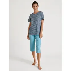 CALIDA Spring Nights 3/4-Pyjama Damen - Schlafanzüge für Damen, aus 100% atmungsaktiver Baumwolle für angenehmen Schlafkomfort und perfekte Klimaregulation.