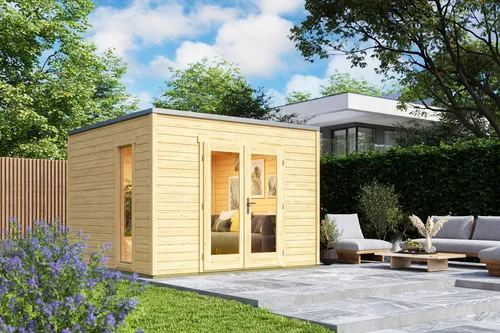 Gartenhaus Blockhaus Holzhaus PALERMO 1 - 300x300 cm - Gartenhaus mit 28 mm Wandstärke, abschließbar und einfach zu montieren, ideal für Gartenliebhaber und als zusätzlicher Stauraum.