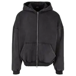 URBAN CLASSICS Heavy Stone Washed 90's Zip Hoodie schwarz XL - Herren-Sweatjacke in Größe XL, aus 70% Baumwolle für hohen Tragekomfort, ideal für lässige Outfits und entspannte Tage.