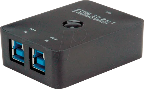 VALUE 14992015 - USB 3.0 Switch 2 Port - USB-Hub für 2 Computer, ermöglicht schnellen Datenaustausch mit bis zu 5 Gbit/s ohne zusätzliche Stromversorgung, ideal für Drucker, Scanner und Datenträger.