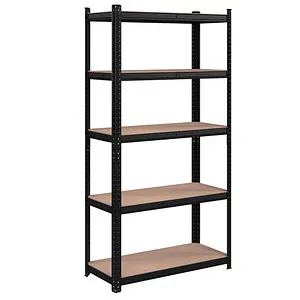 Songmics Lagerregal 40 cm x 90 cm x 180 cm Schwarz - Robustes Stahlgestell - Regal & Regalböden, bis zu 875 kg belastbar mit verstellbaren Ablagen für flexible Nutzung und stabiler Wandmontage.