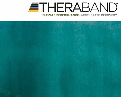 Thera-Band Übungsbänder Set – Unisex Erwachsene - Widerstandsbänder Set mit 3 Bändern (1,50 m) in verschiedenen Stärken: gelb (leicht), rot (mittel), grün (stark) – ideal für individuelles Training und Rehabilitation.