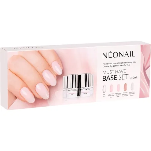 NEONAIL Must Have Base Set - 5 smarte Base Coats für perfekte UV Maniküre - Nagellack Set mit 5 verschiedenen Bases für Pflege, Halt und Farbe. Ideal für brüchige Nägel, einfaches Auftragen dank Profipinsel und schnelles Aushärten unter der LED Lampe.