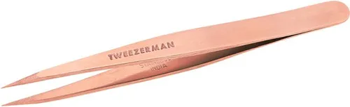 Tweezerman Brow-Tools Pinzette mit Rose Gold Spitze - Pinzette aus hochwertigem Edelstahl mit extra feiner Spitze für präzises Zupfen. Entfernt mühelos auch eingewachsene Härchen – ideal für perfekte Augenbrauen.