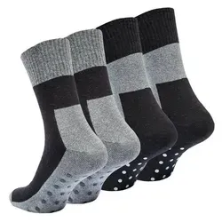 Vincent Creation® Socken ABS-Socken (4-Paar) mit ABS-Sohle grau|schwarz 43-46