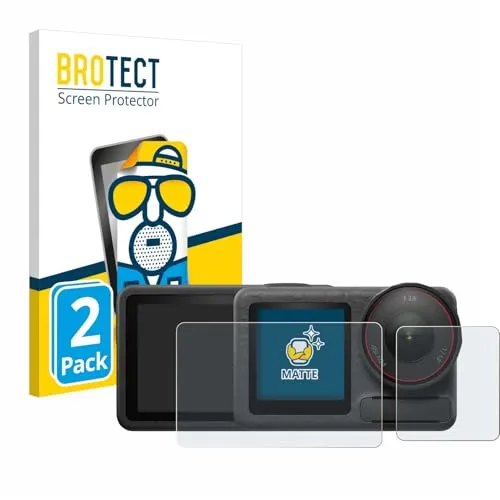 BROTECT Entspiegelungs-Schutzfolie für DJI Osmo Action 5 Pro (case-friendly) (2 Stück) Matte Displayschutz-Folie, Anti-Reflex, Anti-Fingerprint