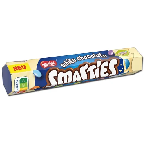  Nestle Smarties Riesenrolle White, Schoko-Linsen, 120g Rolle 20,42€/1kg