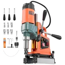 VEVOR Magnetbohrmaschine 1400 W mit 50 mm Bohrdurchmesser - Leistungsstarker Magnetbohrer mit 10.000 N Magnetfuß für stabilen Einsatz auf Metalloberflächen. Inklusive Überlastungsschutz und Kühlbetrieb für effizientes Arbeiten.