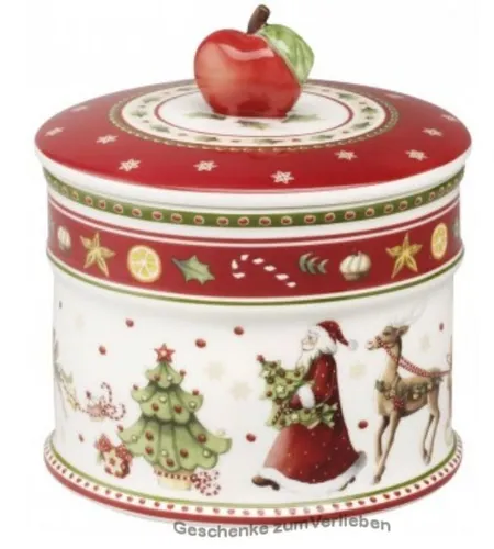 Villeroy & Boch WINTER BAKERY DELIGHT Gebäckdose, klein - Vorratsgefäße & -gläser - Stilvolle, spülmaschinenfeste Gebäckdose aus Porzellan mit modernem Design, ideal für die Aufbewahrung Ihrer Leckereien.