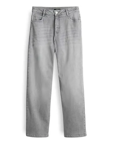 OPUS Damen Straight Jeans - MIVA Align Mid Rise Light Grey, 40 L28 - Modische Jeans aus BCI Cotton Mix für hohen Tragekomfort. Ideal für einen femininen Look mit geradem Beinverlauf. Perfekt für stilbewusste Frauen!
