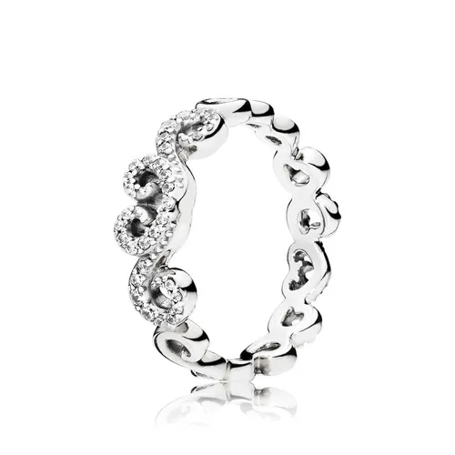 Pandora Ring Damen Heart Swirls Zirkonia Sterling-Silber 197117CZ Gr. 52