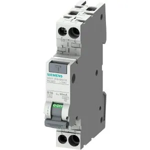 Siemens 5SV13166KK16 - FI LS kompakt RCBO 1P+N 6kA Typ A 30mA B16 230V, platzsparend und VDE geprüft für optimalen Schutz