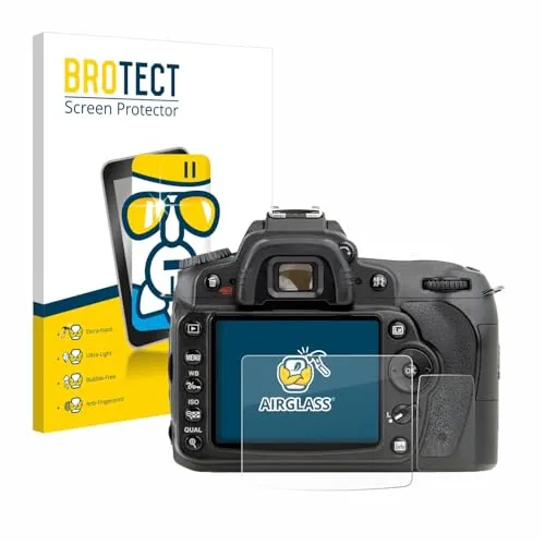 BROTECT Schutzglas für Nikon D90 Schutzfolie Panzer Folie Glas [Extrem Kratzfest 9H, Anti-Fingerprint, Ultra-Transparent]