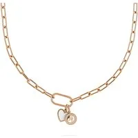GUIDO MARIA KRETSCHMER Edelstahlkette GMK Damen-Kette mit Zirkonia - Elegante Kette aus roségoldfarbenem Edelstahl mit Herz-Applikation und funkelnden Zirkonia, ideal als Geschenk in schöner Verpackung.