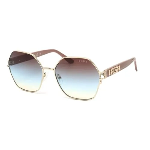 GUESS GU7913 Sonnenbrille, Damen, Gold/Mehrfarbig - Trendige Sonnenbrille für Damen in elegantem Gold mit auffälligem Design, ideal für jeden Anlass und schützt Ihre Augen stilvoll vor UV-Strahlen.