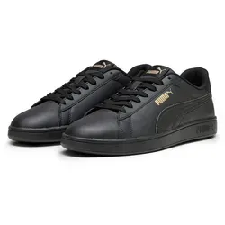 Puma Smash 3.0 L Unisex Sneaker - Puma Black/Puma Gold, 45 EU - Herren-Sneaker mit Schnürung für optimale Passgenauigkeit und einem komfortablen, gepolsterten Schuhkragen für langanhaltenden Tragekomfort.