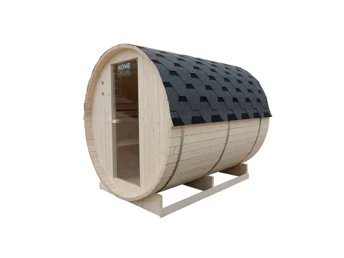 Home Deluxe Outdoor Fasssauna Lahti XL - Gartensauna für 6 Personen aus hochwertigem Fichtenholz, inkl. Elektro Saunaofen und umfangreichem Zubehör für Ihr persönliches Wellness-Erlebnis im Garten.