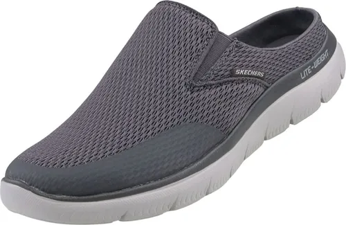 Skechers Herren-Clog SUMMITS - VINDICATOR Grau, Größe 40 - Herren-Pantoletten aus luftigem Mesh mit Memory Foam Innensohle für höchsten Komfort und perfekte Passform. Waschmaschinenfest und ideal für Freizeitaktivitäten.