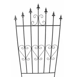 Dekozaun Lilie 111 cm hoch aus Metall - Dekorative Zäune: Vielseitig einsetzbarer Vintage Gartenzaun aus schwarz lackiertem Metall, ideal als Terrassen-, Teich- oder Beetzaun und auch als Rankhilfe.