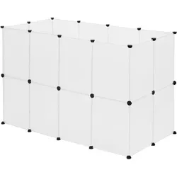 EUGAD Freilaufgehege für Kleintiere aus Kunststoff, Freigehege mit 24 Platten DIY, Kaninchen Hasen Welpen Meerschweinchen Gehege, rutschfestes Kleintiergehege für drinnen, BHT 145x95x75cm