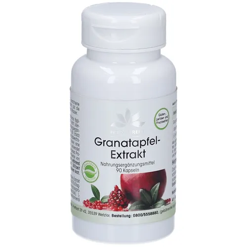 Granatapfel-Extrakt 500mg - 90 Kapseln - hochdosiert & vegan | HERBADIREKT - Hochdosierter Granatapfel-Extrakt mit 40% Ellagsäuren in schluckfreundlichen Kapseln. Ideal für die tägliche Unterstützung. 90 Kapseln für 1 Monat, hergestellt in Deutschland nach höchsten Qualitätsstandards.