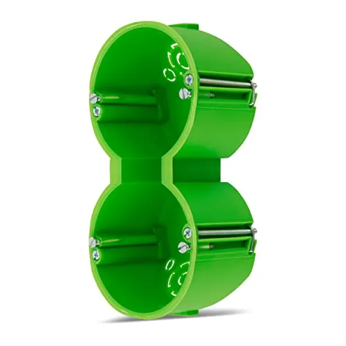 REV Hohlraumdose - Hohlwanddose, 2x Ø 68 mm, 50 mm tief, Schrauben, grün