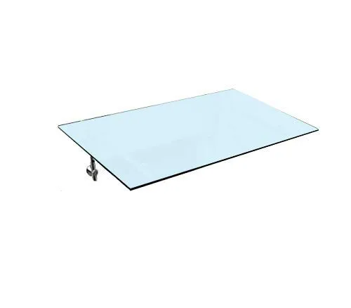 BuyLando Shop - [Modell - Milchglas] - Glasvordach - VSG Glas - inkl. Edelstahlhalter - Variationen (L-Form - Halter, 200x90cm)