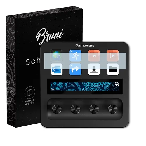 Bruni 2x Folie für Elgato Stream Deck Plus Schutzfolie Displayschutzfolie