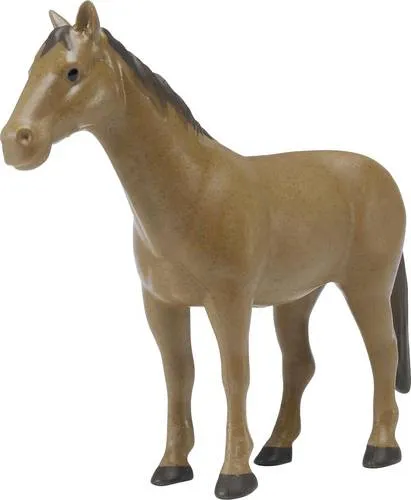 bruder 02352 - Pferd braun 1:16 Hengst Stute Pony, hochwertiges Spielzeug für Bauernhof und Pferdehof