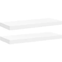 vidaXL Schwebende Wandregale 2er Set in Weiß, 60x23,5x3,8cm - Regale im Wabenplatten-Design mit unsichtbarem Befestigungssystem – ideal für die Präsentation von Deko und Sammlerstücken. Verwandelt leere Wände in stilvolle Gestaltungselemente!