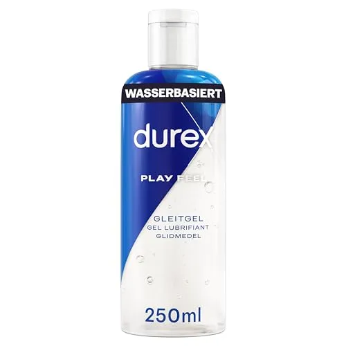 Durex Play Feel Gleitgel – Wasserbasiertes Gleitmittel für angenehme Gleitfähigkeit, sanft & pH-freundlich – 250 ml