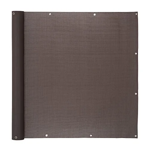 Ventanara® Balkonverkleidung Sichtschutz PVC Balkonumspannung Zaun Verkleidung Blende Windschutz Folie 300 x 90 cm Taupe