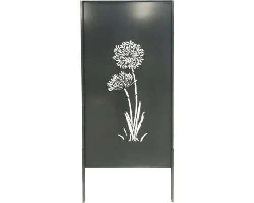 Sichtschutzwand floraworld Blume 2, Anthrazit 90 x 180 cm - Eleganter Sichtschutz aus robustem Stahl mit kunstvollem Blumenmotiv|bietet zuverlässigen Schutz vor neugierigen Blicken und verleiht Ihrem Garten oder Ihrer Terrasse eine stilvolle Note. Pflegeleicht und langlebig dank hochwertiger Pulverbeschichtung.