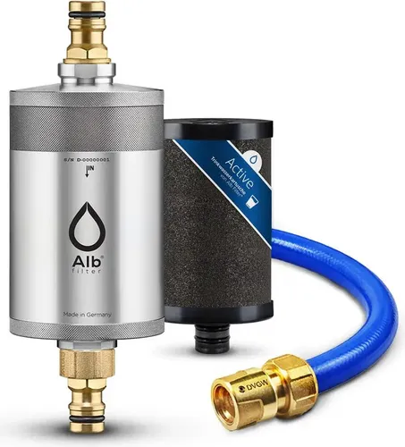 Alb Filter® MOBIL Active Trinkwasserfilter – Sauberes Trinkwasser für unterwegs - Mobiler Trinkwasserfilter mit Gardena-Anschluss für Boot, Yacht und Camping. Reduziert Schadstoffe und verbessert Geschmack und Geruch. Lebensmittelecht und DVWG-zertifiziert.