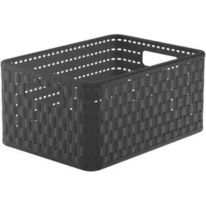 Rotho Aufbewahrungskorb Country A5+, 11L, 32,8 x 16 x 23,8 cm, Kunststoff, anthrazit