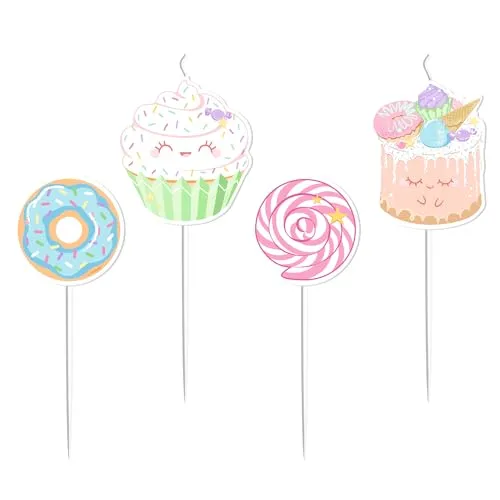 amscan 9916947 - Crazy Cake Kindergeburtstagskerzen, 4er-Pack