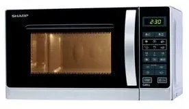 Sharp R-642INW Mikrowelle mit Grill, 20L - Mikrowelle mit 11 Leistungsstufen und Grillfunktion, ideal für vielseitige Kochmöglichkeiten. Kompakt und stylish in Edelstahl, perfekt für jede Küche.
