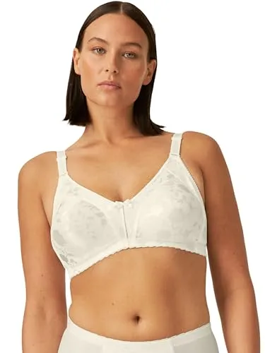 Naturana® Minimizer BH mit Blumenmuster [Cup B-D]: Minimizer BH ohne Bügel I Big Cup BH mit schönen Verzierungen I BH Minimizer ohne Bügel 95 Champagner D