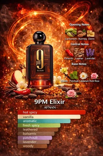 Afnan 9 pm Elixir Extrait de Parfum 100 ml - Unisexdüfte mit intensiven, langanhaltenden Noten, perfekt für besondere Anlässe und abendliche Ausflüge.