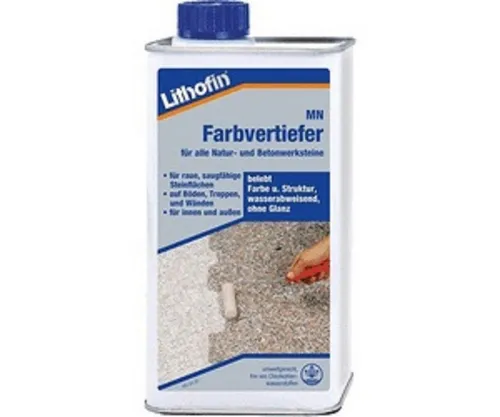 LITHOFIN MN Farbvertiefer für Natursteine und Betonwerksteine 1,0 Liter - Flüssigreiniger für Natur- und Betonwerksteine, intensiviert die Farben und schützt vor Verblassen für langanhaltende Schönheit.