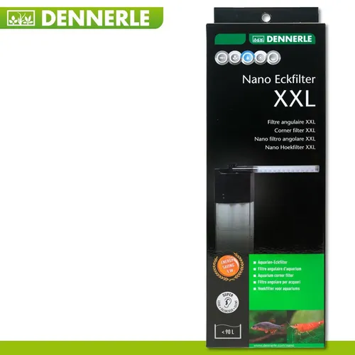 Dennerle Corner Filter 100 - Leistungsstarker Innenfilter für Aquarien - Aquarienfilter für Aquarien bis 100 Liter, leise und kompakt. Stufenlos regelbarer Wasserdurchfluss und drehbarer Filterauslauf für optimale Wasserqualität.