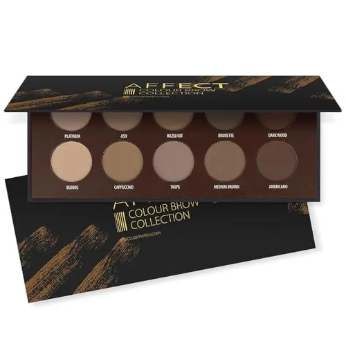 Affect Color Brow Collection Palette - Lidschattengrundierung mit 10x2 g, für perfekt geformte und volle Augenbrauen – hebt die natürliche Schönheit Ihrer Gesichtszüge hervor und bietet eine präzise Korrektur mit pudriger Textur.