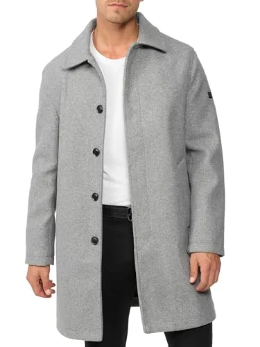 Indicode Kurzmantel INGrandrim - Herren Kurzmäntel, stilvoller Allrounder aus pflegeleichtem Polyester-Viskose-Mix mit klassischem Umschlagkragen und zwei praktischen Taschen für kalte Hände.