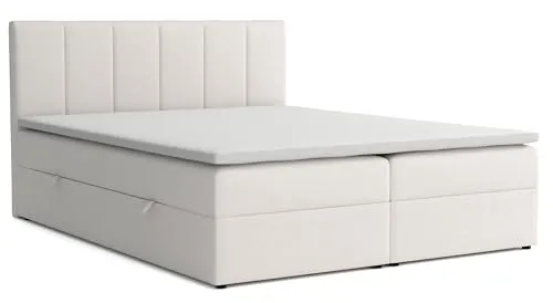 VENASI LISA Boxspringbett 180x200 - Beige mit Bettkästen - Hochwertiges Boxspringbett mit zwei geräumigen Bettkästen und einer komfortablen H2/H3 Bonnell-Matratze. Ideal für stilvolle Schlafzimmer und optimalen Schlafkomfort.