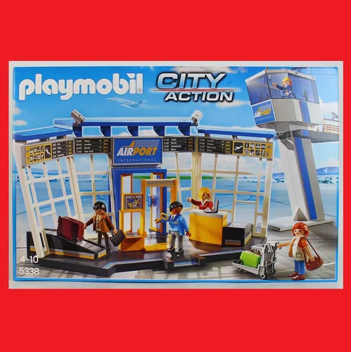 Playmobil 5338 City Action Flughafen mit Tower - Flughafen: Enthält einen detailreichen Tower und verschiedene Flugzeuge für kreatives Spielen und spannende Abenteuer.