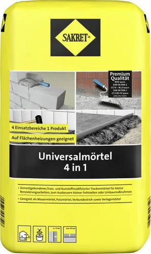 Sakret Universalmörtel 4in1 25 kg Sack grau-beige