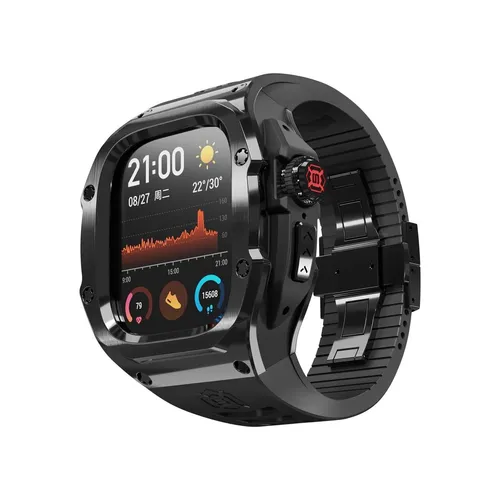 Premium Silikon Armband mit Metallgehäuse für Apple Watch Ultra 2/1 49mm - Uhrenarmband aus hochwertigem Silikon, stoßfest und komfortabel, ideal für aktive Nutzung. Perfekte Passform für Apple Watch Ultra 2/1.