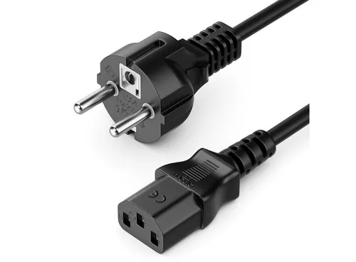 deleyCON deleyCON 7,5m Stromkabel Schutzkontakt Typ F (CEE 7/4) auf C13 Buchse Stromkabel